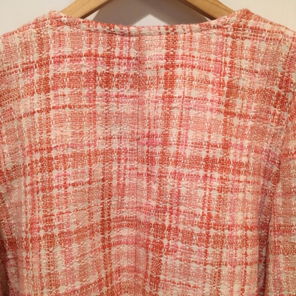Talbots Pink And Orange Tweed Blazer, Size 14 - image 5